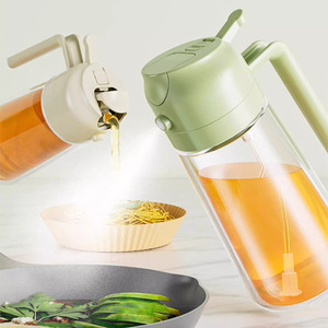 2 In 1 Glass Oil Dispenser Large Capacity Spray Nozzle Integrated Soy <b>Sauce</b> Bottle Automatic Open Close Mechanism Leak Resistant - Product Image 1