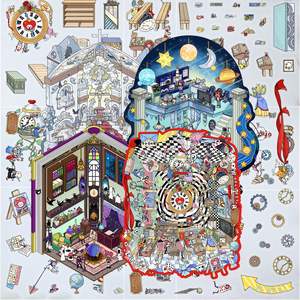 Jiyun Collection d'autocollants 3D en PVC mignons de dessins animés Cabine miniature dans une scène intrigante pour la décoration de la <span class=keywords><strong>maison</strong></span> avec poches de rangement - Product Image 1