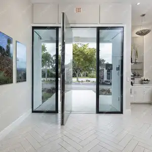 Sunny sky Modern House Kunden spezifische Doppelglas-Aluminium-Drehtür
