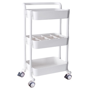 Kitchen storage <b>trolley</b> with wheels, multi-tiered floor-standing storage rack for bathroom, living room, and shower rooms. - Product Image 4