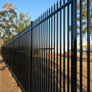 Custom Height <b>Black</b> Powder Coated <b>Metal</b> Picket Fencing Anti-climb Boundary Fence Panels for Highway and Airport Projects - Product Image 1