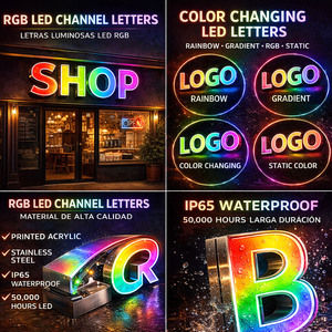 Custom RGB LED Channel <strong>Letters</strong> Sign Custom RGB LED Channel <strong>Letters</strong> Sign Rainbow LED <strong>Letters</strong> Sign Gradient Color LED <strong>Letters</strong> - Product Image 6
