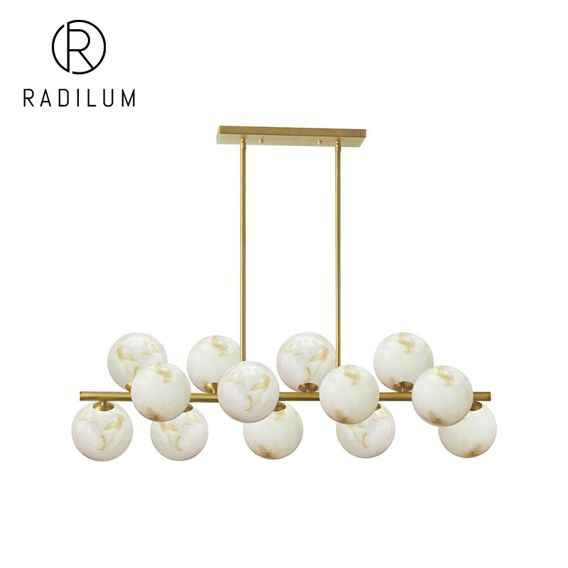 Linear Alabaster Pendant Light Luxury Dining