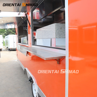 Camión de Comida Cuadrado de Aluminio Personalizable Shimao Oriental, Nuevo, con Certificado DOT, Remolque Móvil Solar para Café y Pizza