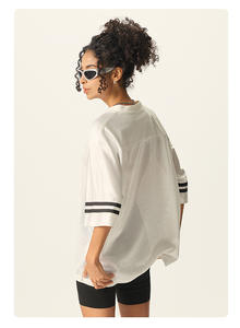 Camiseta Oversize de Manga Corta con Cuello Redondo, Transpirable, Antiarrugas, de Inspiración Vintage, con Estampado de Letras Estilo Urbano - Product Image 3