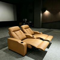Venta al por mayor de alta gama de cine en casa de cuero eléctrico reclinable sofá seccional conjunto de marco de madera asientos de cine en casa