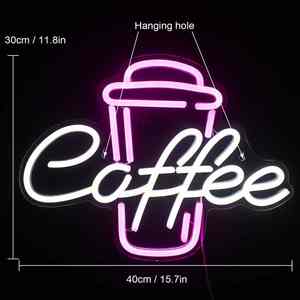 Insegna luminosa al Neon personalizzata per Coffee <span class=keywords><strong>Shop</strong></span> e ristorante luce colorata AC/DC trasformatore di alimentazione - Product Image 4