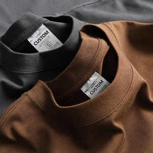 Custom Digital Printed Logo Solid Vintage 100% Cotton Knitted Fabric High Quality Unisex Heavyweight Oversized Men's T-Shirt - Product Image 3