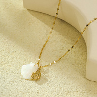 Nouveauté 2026 : Collier chaîne en acier inoxydable avec pendentif coquillage, série Océan, accessoires de bijoux pour femme