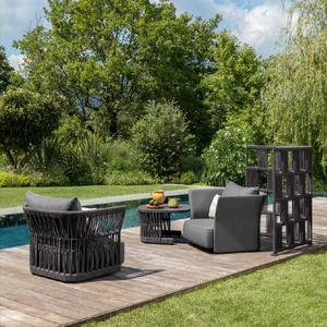 Moderno diseño nórdico moda impermeable cuerda de aluminio Patio muebles jardín sofá conjunto al aire libre - Product Image 1