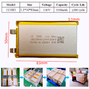Литий-ионный аккумулятор 515083 3.85V 3500mAh 1.5C, тип Pouch, для ноутбуков <span class=keywords><strong>HP</strong></span>, 12V 36V 48V 72V, LiPo элементы питания - Product Image 3