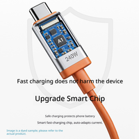 Cable de Carga Superrápida de 240W, Cable de Carga Tipo-C, Compatible con Huawei, Xiaomi, Apple, Cable de Datos con Carga Rápida