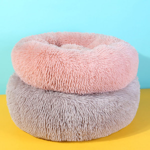 Venta al por mayor de fibra de poliéster esponjoso Donut de lujo gato perro sofá cama de alta resistencia extra grande personalizado acogedor cama para mascotas - Product Image 6