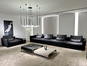 Juego de sofás de diseño europeo moderno de lujo Sofá cama Seccional de sala de estar de lujo en cuero genuino para apartamento o villa - Product Image 3