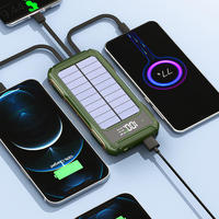 Batterie Externe Solaire en Promotion 10000mAh 20000mAh Charge Rapide Extérieure avec Câbles Intégrés