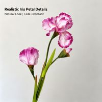Rangkaian Bunga Iris Sutra Tangkai Tunggal Multiwarna Realistis Sentuhan Nyata untuk Dekorasi Rumah, Vas, dan Centerpiece Acara Pesta Pernikahan