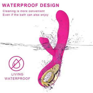 ウサギバイブレーター2-in-1クリトリス刺激器Gスポットアナル膣マッサージャーデュアルモーターDildo Femanオナニーセックスおもちゃ女性用 - Product Image 5