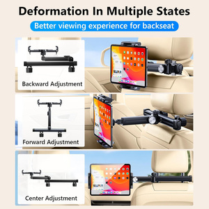Flexible Alloy+Plastic <b>Car</b> Seat Headrest Hook Magnetic Phone <b>Tablet</b> <b>Holders</b> Stretchable Adjustable Anti-Slip Stable 360 Rotation - Product Image 5