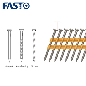 Clavos de Plástico para <span class=keywords><strong>Enmarcar</strong></span> de 21 Grados, Clavos de Tira de Plástico con Vástago Anillado, Vástago Liso, Clavos para <span class=keywords><strong>Enmarcar</strong></span> - Product Image 1