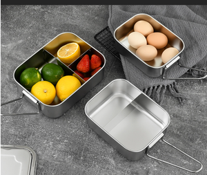 Lonchera de acero inoxidable SUS 304 de un compartimento, dos compartimentos, tres compartimentos, con asa plegable simple. - Product Image 3