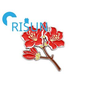 Broche de Esmalte Floral Personalizado al por Mayor, Diseño de Lirio Rosa y Rododendro, Joyería Botánica para Jardineros - Product Image 5