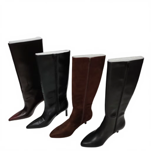 गर्म बिक्री महिलाओं के शीतकालीन शरद घुटने-उच्च नुकीले पैर की ऊँची एड़ी के शीर्ष एड़ी जेप बूटेलियन डिजाइन पु चमड़े का ओम/ओडम कस्टम - Product Image 6