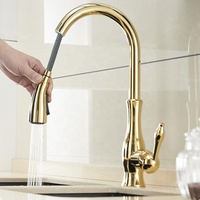 Robinet de cuisine extractible et rotatif anti-éclaboussures pour eau chaude et froide