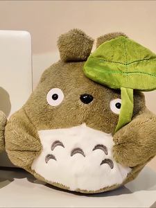 Peluche <span class=keywords><strong>Totoro</strong></span> personnalisée de 8 pouces, Poupée chat <span class=keywords><strong>Feuille</strong></span> de Lotus, Poupée chat gris, Poupée fille, Poupée pour machine à griffes, Poupée compagnon de table - Product Image 2