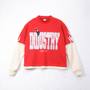 Benutzer definierte Herren Baumwolle Übergroßes T-Shirt Säure gewaschen Doppels chicht Langarm mit Vintage Grafik DTG Druck <span class=keywords><strong>Solid</strong></span> Pattern - Product Image 1