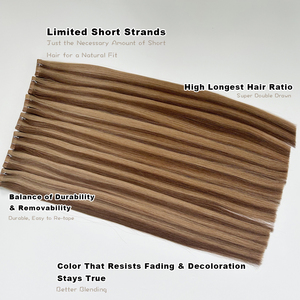 2025 qualité supérieure vierge 100 Extensions de cheveux humains Double dessiné Invisible ruban adhésif Piano mixte couleur en surbrillance - Product Image 3