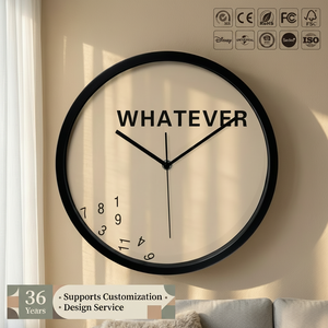 <span class=keywords><strong>Orologio</strong></span> <span class=keywords><strong>da</strong></span> <span class=keywords><strong>Parete</strong></span> Personalizzato Rotondo in Plastica al Quarzo <span class=keywords><strong>da</strong></span> 12 Pollici con Quadrante Stampato e Funzionamento a Batteria - Product Image 2