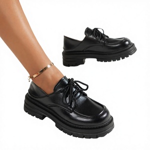 Mocasines OEM de Doble Uso, Estilo Primavera, Sin Cordones, de Caña Baja, para Mujer, Talla Grande, Suela Gruesa, Retro, de PU, con Suela de Goma - Product Image 2