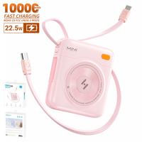 HYTO Nouvelle mini batterie externe 10000mAh 20000mAh Chargeur rapide PD Câble C intégré Câble Lightning Affichage numérique Batterie portable