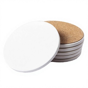 Wholesale Round Coaster <b>Set</b> – Eco-Friendly Sublimation Blank <b>Tea</b> Cup Coaster, Cork & <b>Plastic</b> Coffee Drink Table Mat - Product Image 3