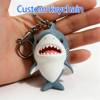 Porte-clés souple en PVC personnalisé avec logo, fabricant en gros, porte-clés requin personnalisé pas cher pour cadeaux promotionnels