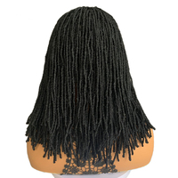 Tresses synthétiques sans nœuds en dentelle complète de 14 pouces de haute qualité, tresses en dentelle transparente sans colle, résistantes à la chaleur