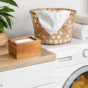 Wooden <b>Tissue</b> Box Solid Wood Retro <b>Color</b> For Living Room And Bathroom - Product Image 1
