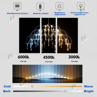 Lampadario di Lusso in Cristallo, Illuminazione a Risparmio Energetico, Luci a Sospensione Durevoli in Acciaio Inox 304, LED con Telecomando per Hotel
