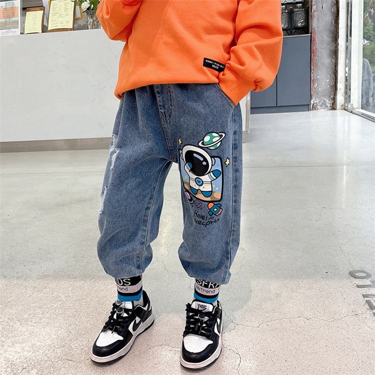 Denim Baby Kids Pants 2023 New Item Kids Denim Suspenders Trousers