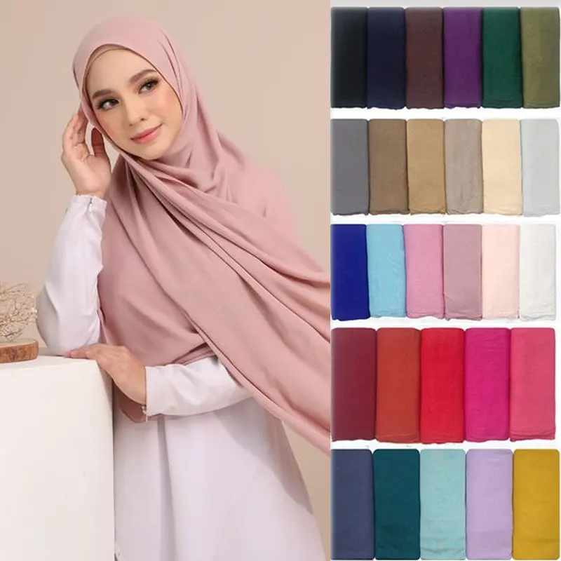 9091 180*80 cm Muçulmano Plain Hijab qualidade Stretchy cachecol xale headwrap premium jersey hijab Material Macio Oração