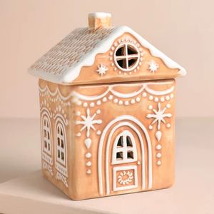 Wholesale Ceramic Gingerbread House Wax Burners Christmas Wax Melt <strong>Warmer</strong> burner Wax Bring the <strong>Magic</strong> of Holidays Into Your Home - Product Image 1
