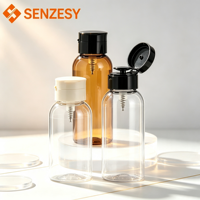 Botol Toner PET Silinder Kosong SENZESY 150ml dengan Cetak Sablon dan Tutup Flip Top untuk Kemasan Lotion, Sampo, Sabun Mandi, dan Kosmetik