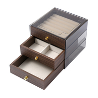 Boîte de rangement à bijoux de luxe en cuir exquis à 5 couches, multifonctionnelle, grande capacité, pour boucles d'oreilles, colliers, accessoires de tête