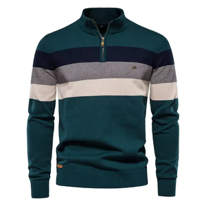 Sudadera Antiarrugas para <span class=keywords><strong>Hombre</strong></span> 2024, Venta al por Mayor de Fábrica, Jersey de <span class=keywords><strong>Cuello</strong></span> <span class=keywords><strong>Alto</strong></span> de Manga Larga para Invierno, Camisa de Punto <span class=keywords><strong>con</strong></span> Diseño de Empalmes - Product Image 2