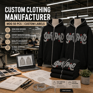 Clothing Manufacturer Custom Cotton Fleece Y2K Grunge Rhinestone Bling Gothic Letter Red Stud Accent Full Zip Men's Hoodies - Product Image 3