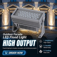 Reflector LED de Aluminio para Exteriores de 350 mm, Impermeable IP66, 54 W/108 W, RGB/Blanco, CC/CA, para Iluminación de Paisajes y Fachadas de Edificios, DMX512, CRI85