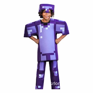 Disfraz Infantil de Minecraft, Diseño Pixelizado de Cuerpo Completo, Traje de Actuación para Niños, Verano 2025 - Product Image 3