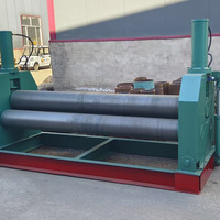 Machine d'arrondi de tôle de fer en acier au carbone entièrement manuelle Rouleaux à trois rouleaux roulants à deux axes Moteur de noyau de rouleaux de flexion 3kw 4mm Max