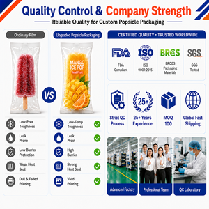 Bolsas para paletas de helado personalizadas, rollo de película transparente de PE, a prueba de fugas, laminadas, para helados de <span class=keywords><strong>vainilla</strong></span>, con sellado trasero, 50g - Product Image 5