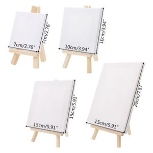 Worison High Quality Blank Stretched <strong>Mini</strong> <strong>Canvas</strong> and Natural Wood Easel Set Displaying for Art Supplies - Product Image 2